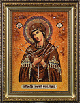Картина янтарная "Икона "Божья Матерь Умягчение злых сердец"