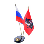 0056348 Обсидиан 2 ФЛАГШТОКА НА ПОДСТАВКЕ "ГЕРБ" (ОВАЛЬНАЯ)