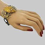 724065/28,39г  Серебро 925* БРАСЛЕТ вст.Янтарь р/п