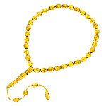 0073421 /13,3гр ЧЕТКИ ЯНТАРНЫЕ мусульманские 33 зерна (ЖЕЛТЫЙ)