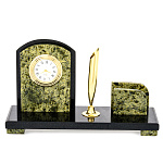 0061724 Часы из змеевика с визитницей 180*60*100мм