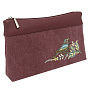 Косметичка "Летний сад". Бордовая с вышивкой, фотография 1. Интернет-магазин ЛАВКА ПОДАРКОВ