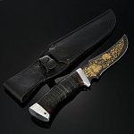 10527 Златоуст Оружие сувенирное НОЖ "Диана" дамаск  (алюм., кожа, кап, лат.)