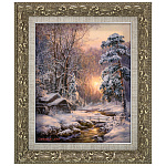 *44см Репродукция картины М.А Сатарова "Зима" багет№14 СЕР