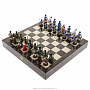 Шахматный ларец с оловянными фигурами "Полтава" 37х37 см, фотография 1. Интернет-магазин ЛАВКА ПОДАРКОВ
