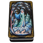 0061013 Лаковая миниатюра Шкатулка "Снегурочка"  10*6см (223-1)