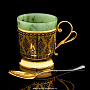 Кофейный набор с нефритом на 2 персоны. Златоуст, фотография 2. Интернет-магазин ЛАВКА ПОДАРКОВ