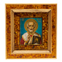 Икона янтарная "Николай Чудотворец" 24х26 см, фотография 4. Интернет-магазин ЛАВКА ПОДАРКОВ