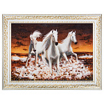 0022113-НП Картина янтарная "КОНИ" 60*80 см