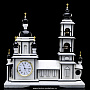 Часы из камня "Храм с колокольней" каминные, фотография 1. Интернет-магазин ЛАВКА ПОДАРКОВ