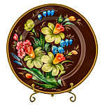 Поднос с авторской росписью 17х17 см