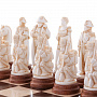 Эксклюзивные деревянные шахматы с фигурами из кости "Бородино" 45х45 см, фотография 2. Интернет-магазин ЛАВКА ПОДАРКОВ