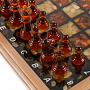 Шахматы с инкрустацией и фигурами из янтаря 34х34 см, фотография 11. Интернет-магазин ЛАВКА ПОДАРКОВ