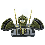 0037167/6792  Нат.камень НАСТОЛЬНЫЙ НАБОР  (змеевик)