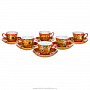 Чайный сервиз на 6 персон "Кудрина на красном". Хохлома, фотография 5. Интернет-магазин ЛАВКА ПОДАРКОВ