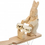 Богородская деревянная игрушка "Кролик-барабанщик", фотография 2. Интернет-магазин ЛАВКА ПОДАРКОВ