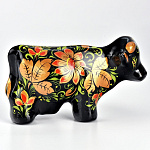 0027058 Хохлома статуэтка "КОРОВА" h=9см  цвета в ассортименте 