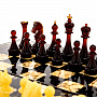 Шахматы деревянные "Ночь" с янтарными фигурами, фотография 2. Интернет-магазин ЛАВКА ПОДАРКОВ