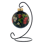 Елочный шар с ручной росписью "Хохлома. Рябина"