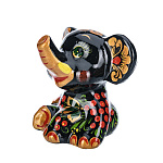 0063508 Хохлома  статуэтка "Слон" 10*9*6,5 см керамика (сидит)