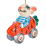 0069704 Сувенир Скульптура "КРОЛИК НА МОРКОВКЕ" керамика (мальчик)