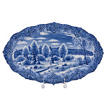 Тарелка декоративная "Зимний пейзаж". Гжель