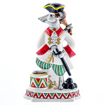 0051546 Гжель СИМВОЛ ГОДА Скульптура КРЫСА-ГВАРДЕЕЦ БЕЛЫЙ МУНДИР