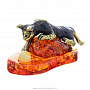 Статуэтка с янтарем "Кот на подушке с шариком" (коньячный), фотография 3. Интернет-магазин ЛАВКА ПОДАРКОВ
