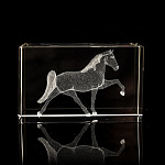 Символ 2026 года. Лазерная графика. Куб "Лошадь"