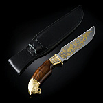 0053690 Златоуст Сувенирное оружие НОЖ голова ВОЛК , 501 шпон,