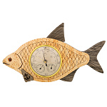 Барометр настенный из карельской березы "Лещ"