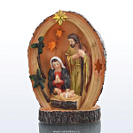 0029229-G-24М/15см Статуэтка РОЖДЕСТ.ВЕРТЕП с подсветкой  (полистоун)