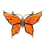 0045018/1409.4 Брошь Бабочка Нитта (коньячный)