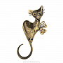 Брошь с янтарной вставкой "Кот с бантом", фотография 2. Интернет-магазин ЛАВКА ПОДАРКОВ