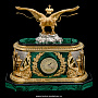 Часы из малахита "Двуглавый орел", фотография 1. Интернет-магазин ЛАВКА ПОДАРКОВ