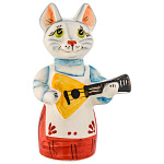  Сувенир КОШКА БАЛАЛАЙКА 7*10см