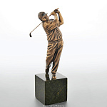 0021609 Бронза Скульптура "Игрок в гольф" патиниров. 