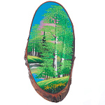 0066013/2230 Нат.камень ПАННО ОВАЛЬНОЕ на срезе дерева 35*40см 