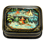 0056814-11*9см Лаковая миниатюра Палех ШКАТУЛКА "Емеля" Кузнецова