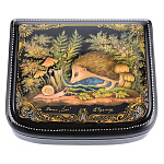   лаковая миниатюра ШКАТУЛКА"ЁЖИК" 10*8,5*3см Авт.Краснов 