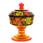 0039708 Хохлома Ваза для фруктов 180*195 (Высшая категория) 4410180195