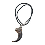 0070336 КУЛОН Коготь медведя, шнур кожа