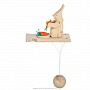 Богородская деревянная игрушка "Кролик с морковкой", фотография 1. Интернет-магазин ЛАВКА ПОДАРКОВ