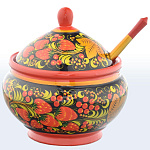 0028721/15*15см-ободок золото Хохлома САХАРНИЦА  15*15см без ложки