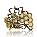 0045073/1966.4 Брошь Виноградная Лоза (белый)