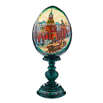 0034945/24см ЯЙЦО Пасхальное двухстороннее "Московские гуляния. ХВБ" высота 24см дерево/лак
