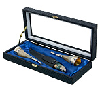 Подарочный набор с ножом и рожками для вина "Ягуар"