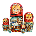 Матрешка "Серебряное копытце" 5 мест
