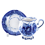 64371 Гжель Кофейная пара "Тюльпан"низкая Авт. Алехин С.С.