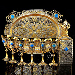  Златоуст питейный НАБОР ВИННЫЙ на 6персон с кабошонами в П/У